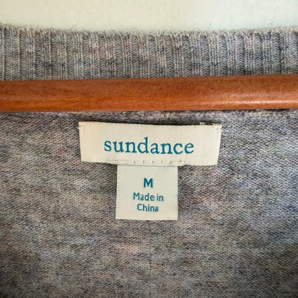 Sundance Women's Gray Marled Twist Front Sweater Long Sleeve Size M - Picture 4 of 8
